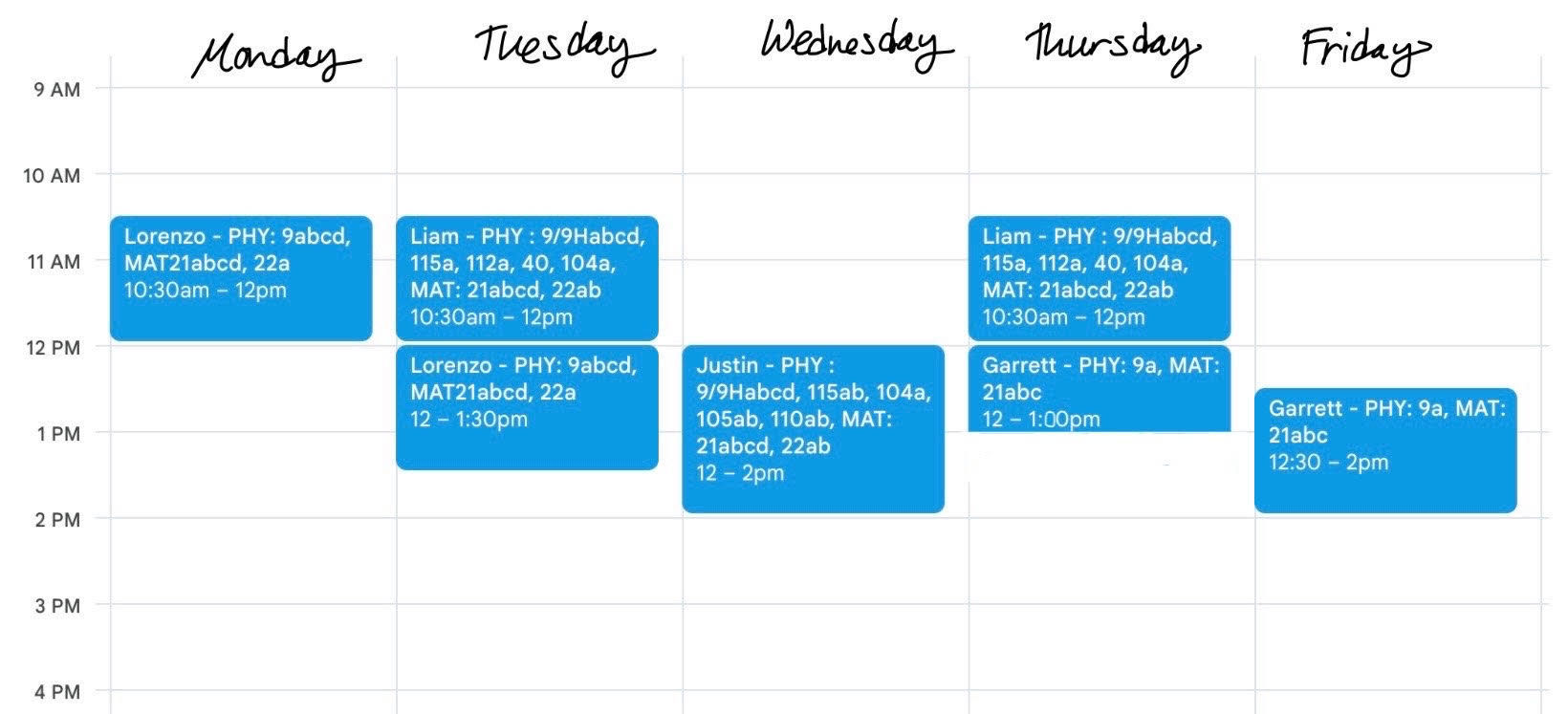 Fall25 PHY 9 Tutoring